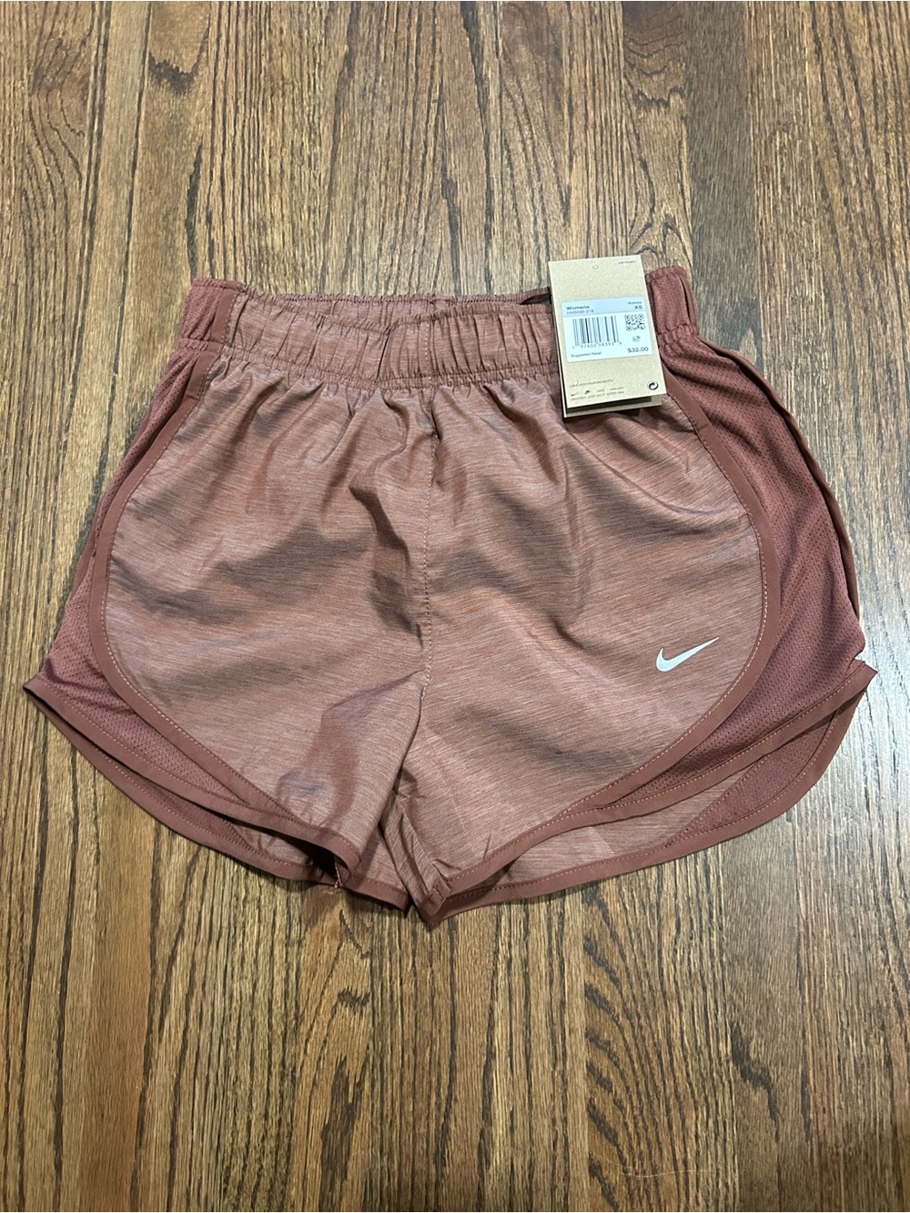 NWT Nike Tempo Dri-FIT Mid Rise 3” Running Shorts XS Brown Mauve Brief Lined